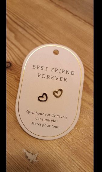 BOUCLE D OREILLE MESSAGE BEST FRIEND FOREVER