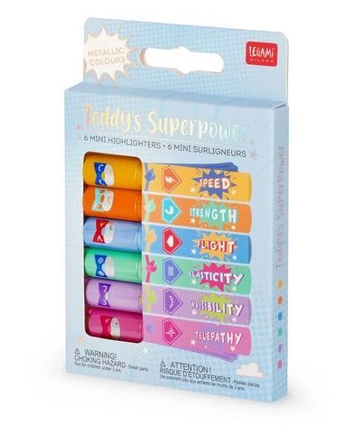 SET DE 6 MINI SURLIGNEURS TEDDY
