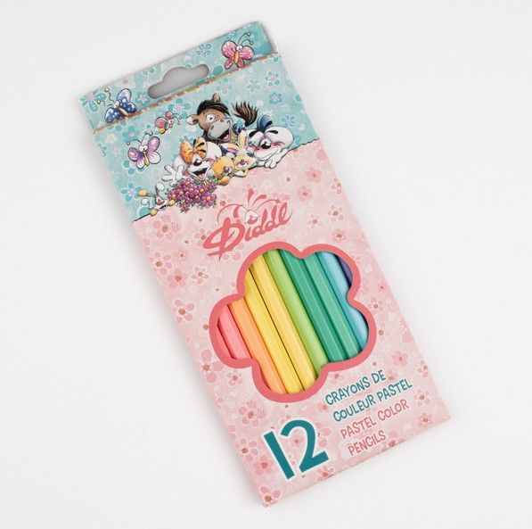 12 crayons de couleur pastel Diddl : la créativité en douceur