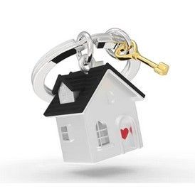 Porte-clés charms Maison du bonheur - METALMORPHOSE