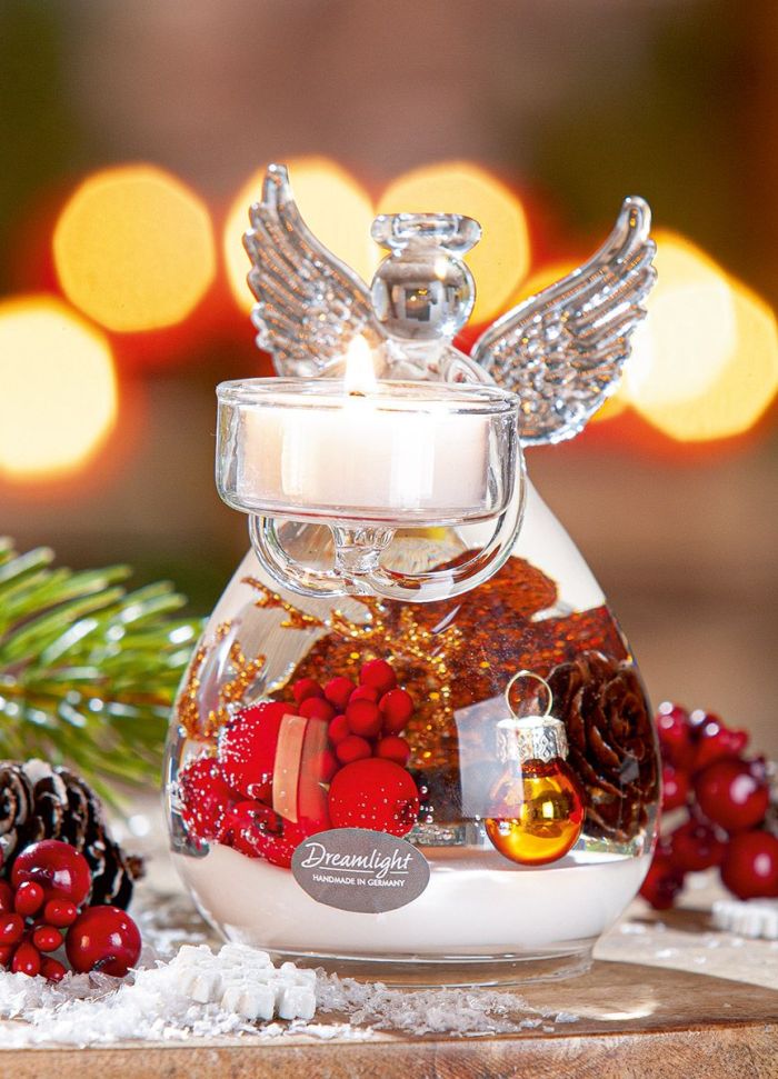 DREAMLIGHT ANGE BOUGEOIR ROUGE ET DORE