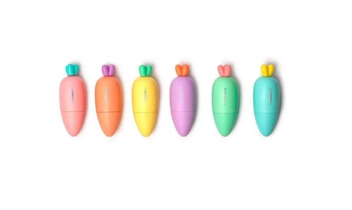 SET DE 6 MINI SURLIGNEURS CAROTTES