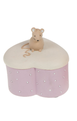 BOITE A DENT coeur rose pastel