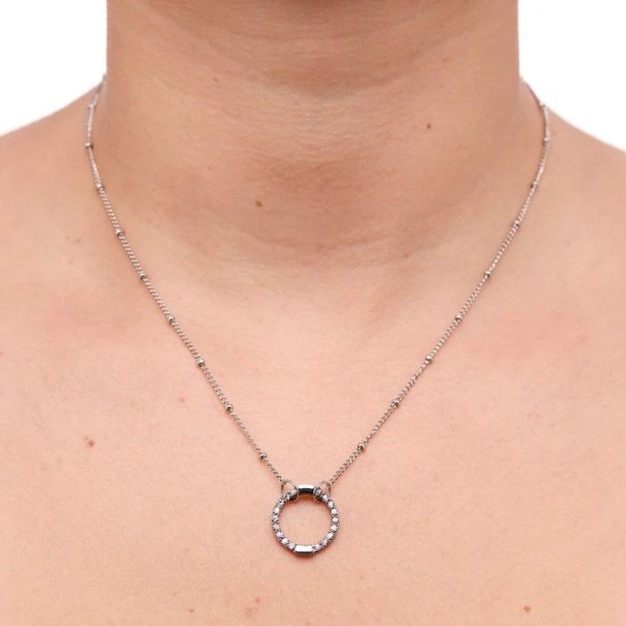 COLLIER ARGENTE AVEC ANNEAU