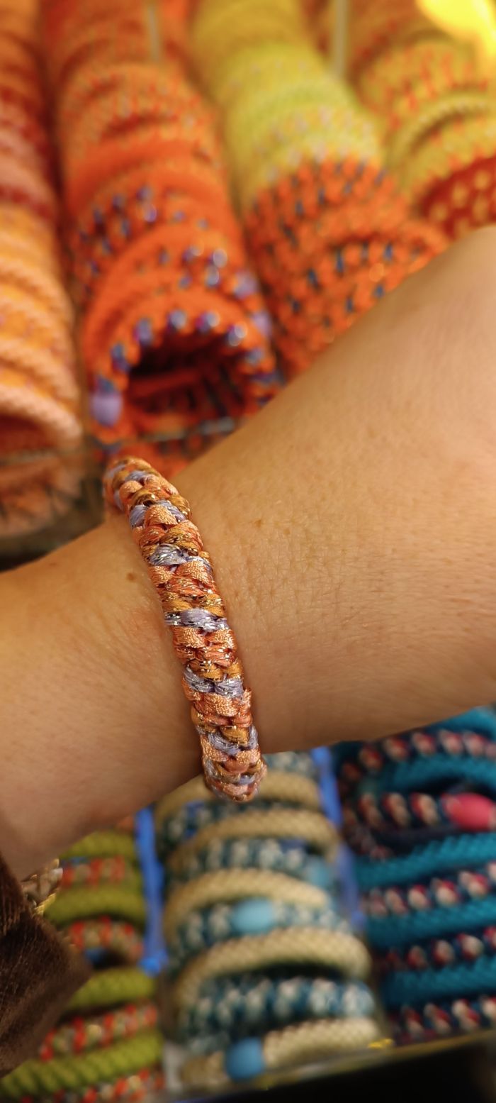 Kknekki corail poudre lavande paillettés