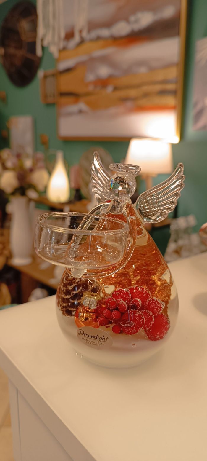 DREAMLIGHT ANGE BOUGEOIR ROUGE ET DORE