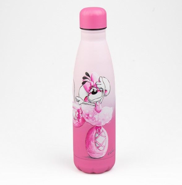 Gourde inox Diddlina Ballerina dégradé rose, un must-have kawaii