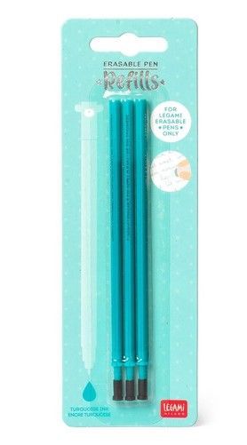 Set de 3 Recharges pour Stylo à Encre Gel Effaçable - Encre TURQUOISE