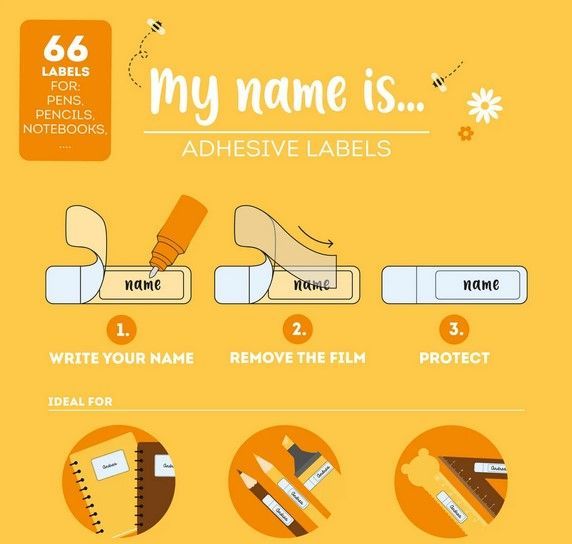 Étiquettes Adhésives avec Film Protecteur - My Name Is... - Teddy Bear