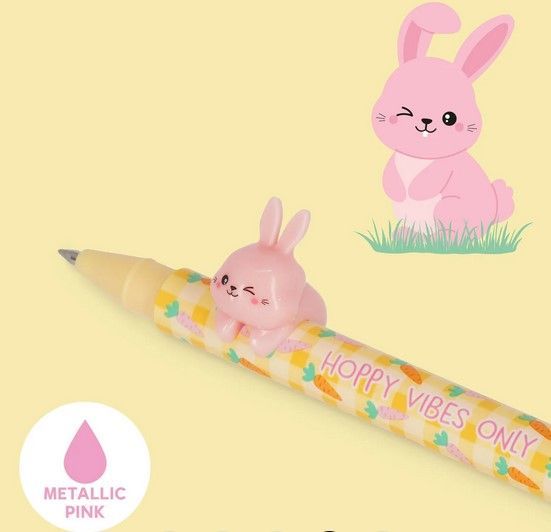 SET DE 2 STYLOS A ENCRE GEL AVEC ANIMAL DECORATIF HOPPY EASTER