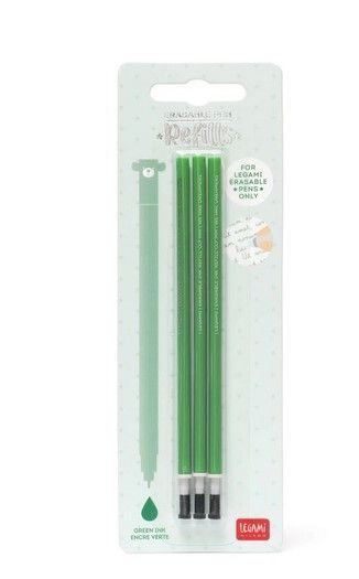 Set de 3 Recharges pour Stylo à Encre Gel Effaçable - Encre VERT