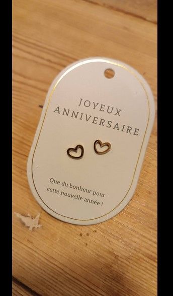 BOUCLE D OREILLE MESSAGE JOYEUX ANNIVERSAIRE