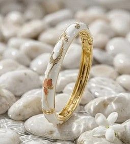 Bracelets Thaï Pastel en Laiton – Joncs Colorés Bohème Chic Femme - Blanc